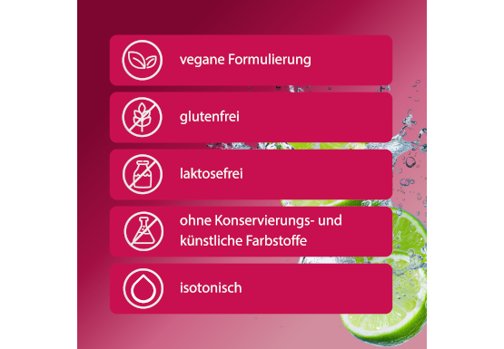 Vegan, glutenfrei und laktosefrei Elotrans hydrate ist vegan, glutenfrei und laktosefrei