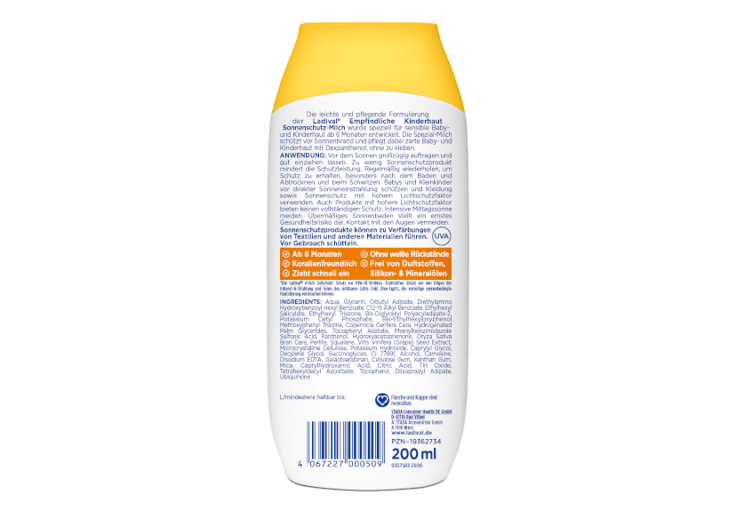 Ladival Empfindliche Kinderhaut Sonnenschutz-Milch LSF 50+