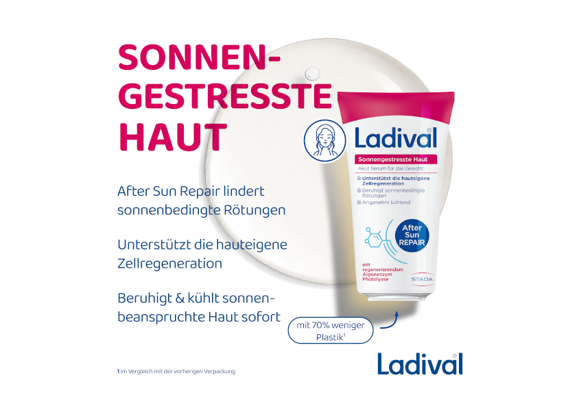 Beruhigt und kühlt sonnenbeanspruchte Haut sofort