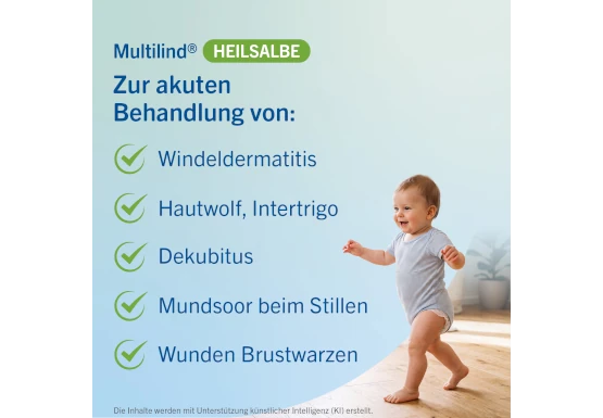 Multilind Heilsalbe zur akuten Behandlung von Windeldermatitis, Dekubitus und Co Multilind Heilsalbe zur akuten Behandlung von Windeldermatitis, Dekubitus und Co