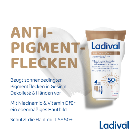 Beugt sonnenbedingten Pigmentflecken in Gesicht, Dekolleté und Händen vor