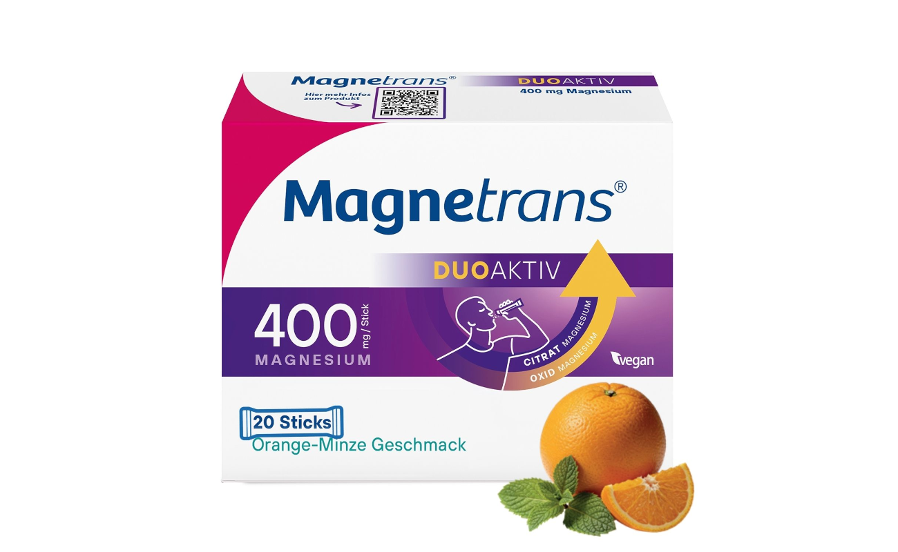 Umverpackung Magnetrans® duo-aktiv 400 mg Direktgranulat-Stick Umverpackung Magnetrans® duo-aktiv 400 mg Direktgranulat-Stick