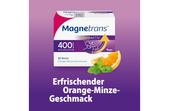 Magnetrans DuoAktiv Direktgranulat-Sticks mit erfrischendem Orangengeschmack