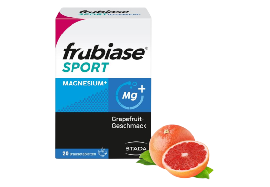 Frubiase Magnesium Packshot mit Obst