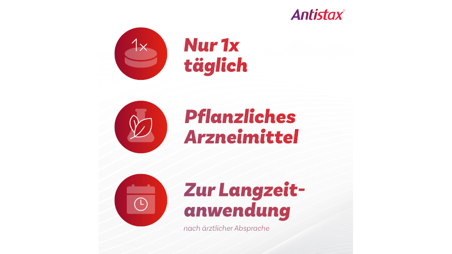 Antistax Venentabletten zur Langzeitanwendung